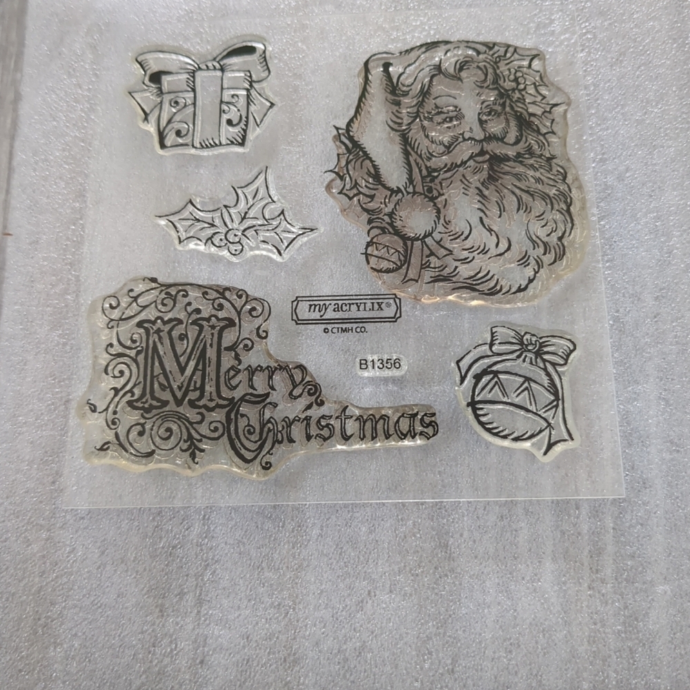 Close To My Heart Acrylic Christmas Stamp Set St.Nick B1356 Scrapbooking Cards